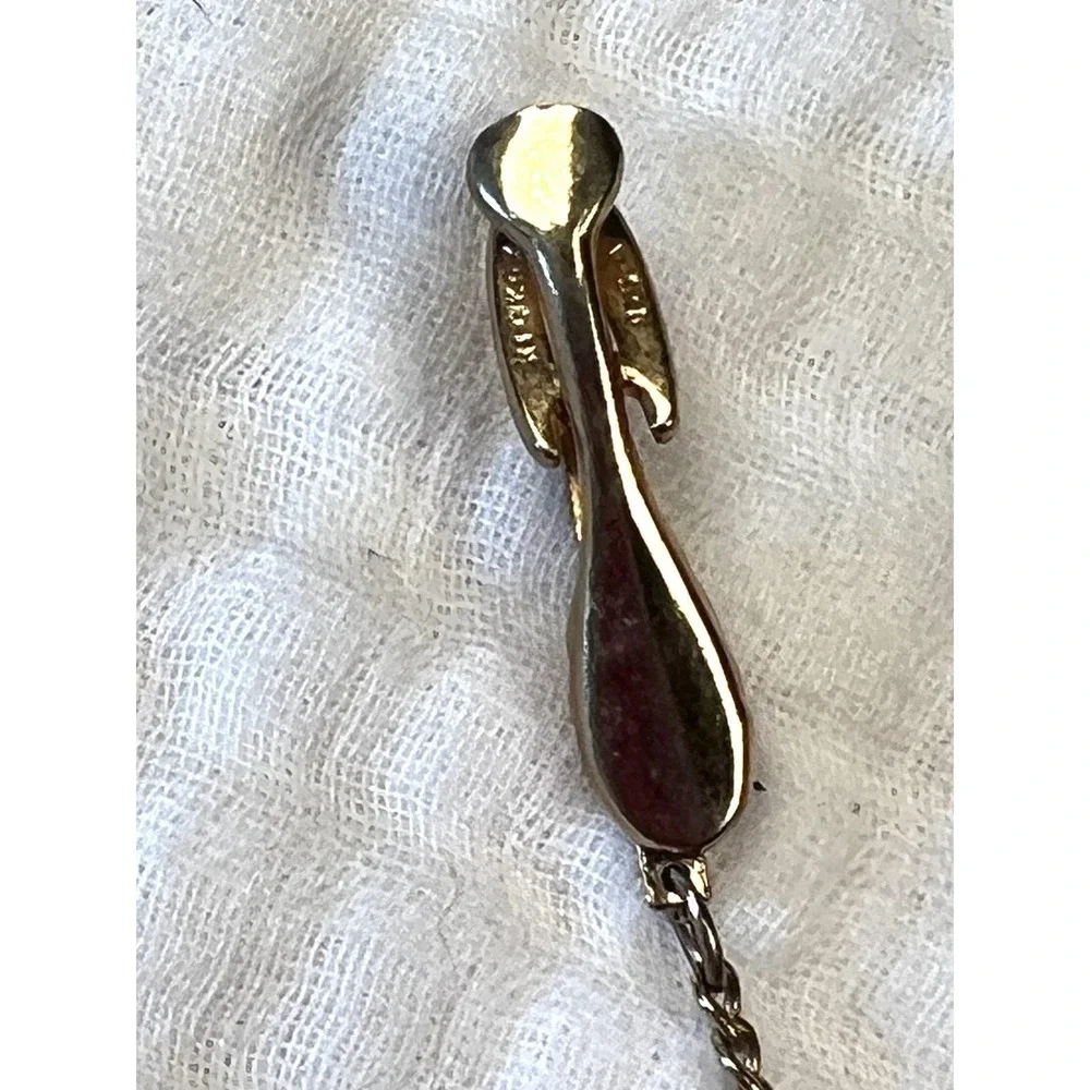 Vintage Hickok Door Knocker Tie Clip Chain Gold Tone Men's Mid Century USA
